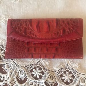 Brahmin Melbourne Croc Wallet. Red